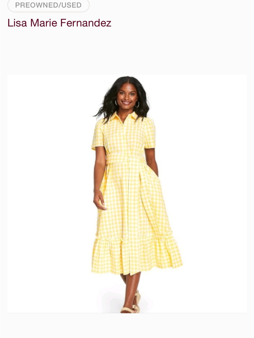 Lisa Marie Fernandez x Target Yellow Gingham Midi Dress